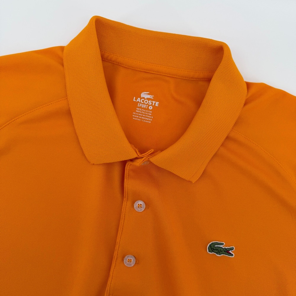 Lacoste Sport Polo Shirt Mens 8 XXL Orange Short Sleeve Raglan Pique FC5962